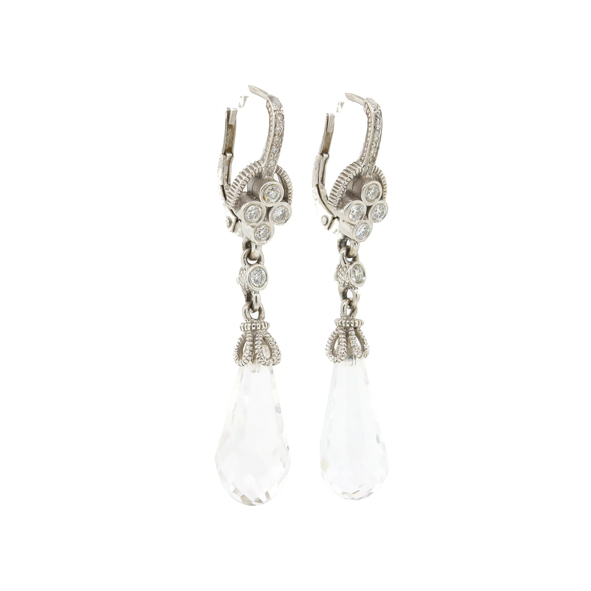 White Topaz Briolette Drop Earrings