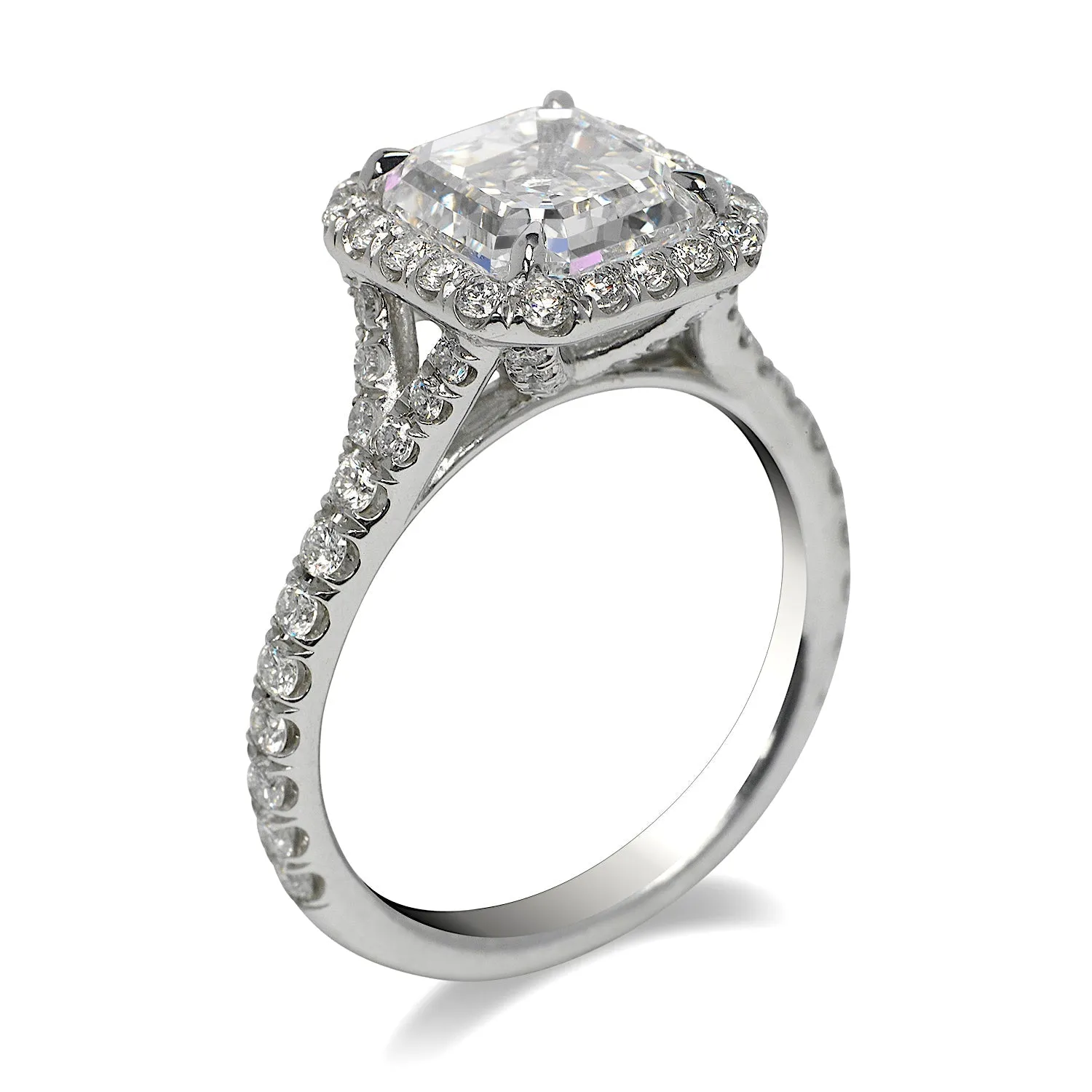 ZANA 4 CARAT ASSCHER CUT E COLOR VVS1 CLARITY HALO DIAMOND ENGAGEMENT RING PLATINUM GIA CERTIFIED 3 CT E VVS1 BY MIKE NEKTA